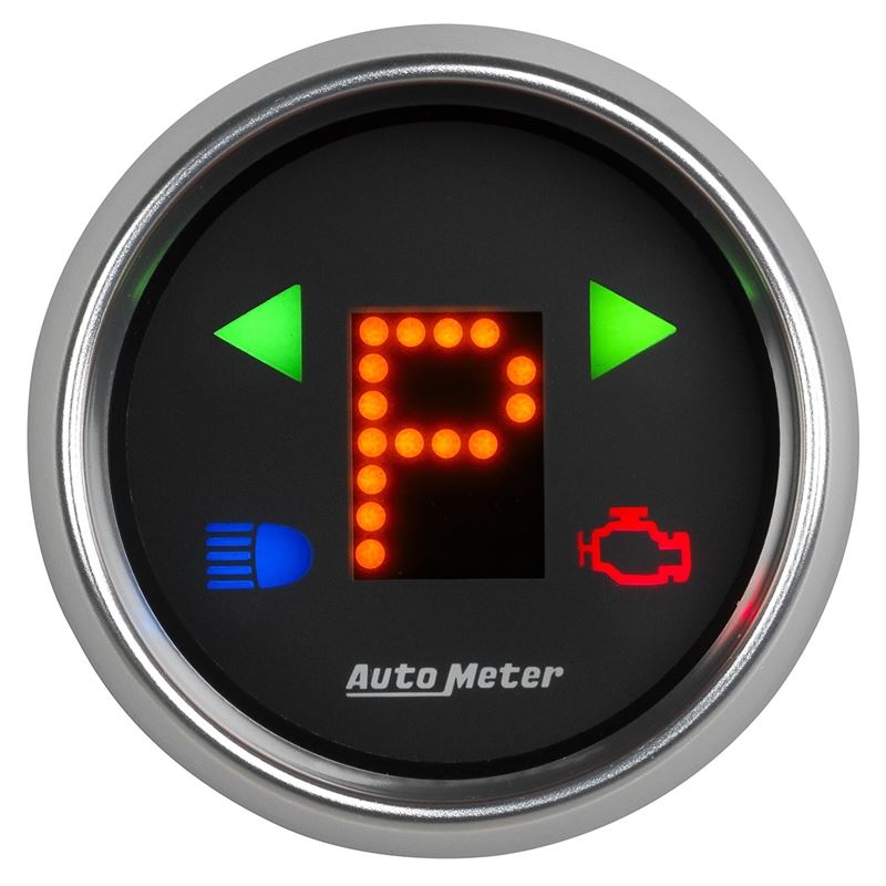 AutoMeter Automatic Transmission PRNDL Black Dial Flat Lens Bright Super Bezel Gauge (6150)