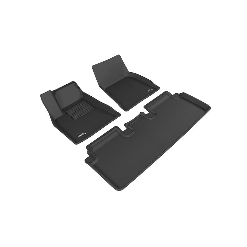 3D MAXpider KAGU 1st & 2nd Row Floormats - Black | 2012-2014 Tesla Model S (L1TL00001509)