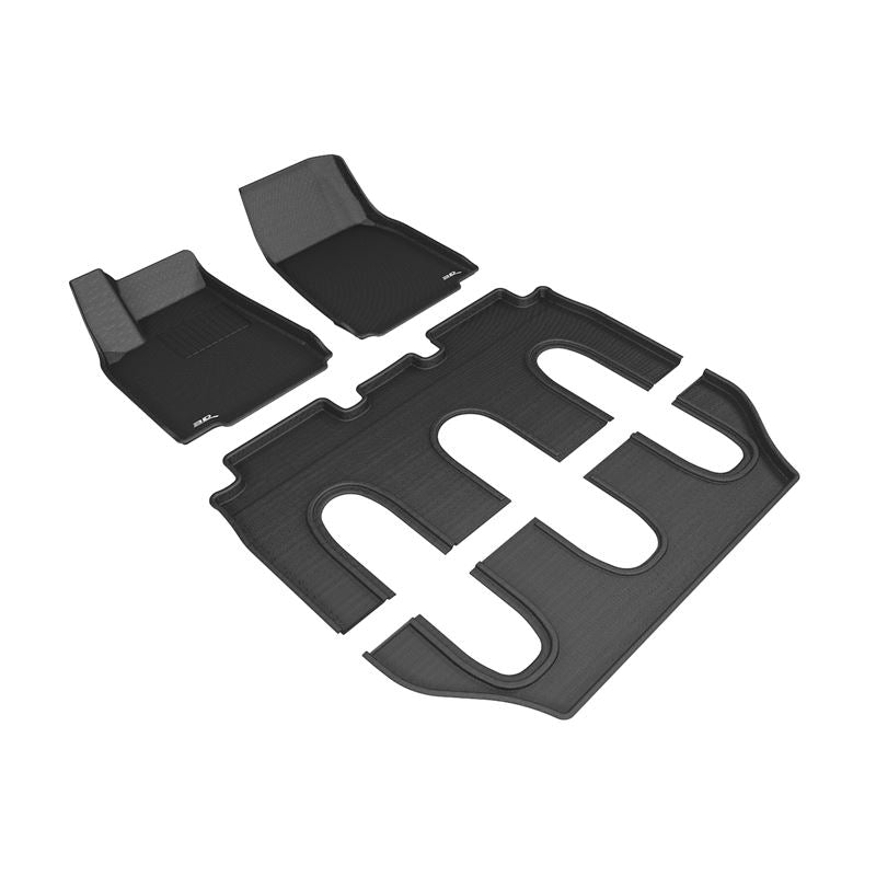 3D MAXpider KAGU 1st & 2nd & 3rd Row Floormats - Black | 2016-2017 Tesla Model X Non-Folding 7-Seats (L1TL00201509)