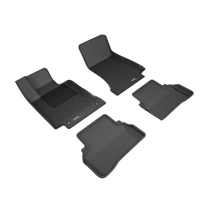 3D MAXpider KAGU 1st & 2nd Row Floormats - Black | 2015-2020 Mercedes Benz C-Class (W205) Sedan (L1MB10201509)