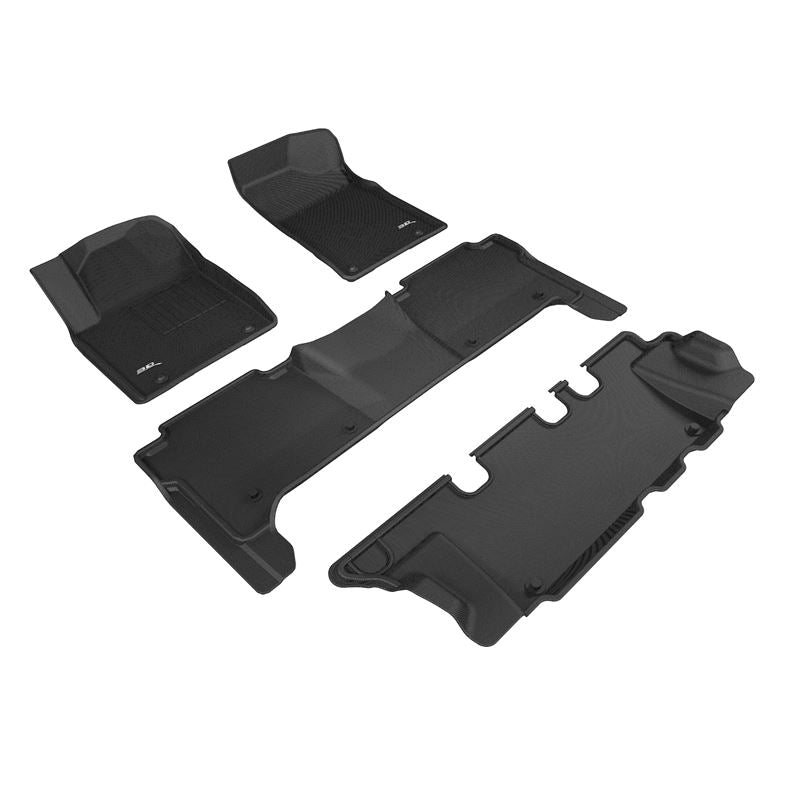 3D MAXpider KAGU 1st & 2nd & 3rd Row Floormats - Black | 2017-2020 Nissan Armada (L1NS10001509)