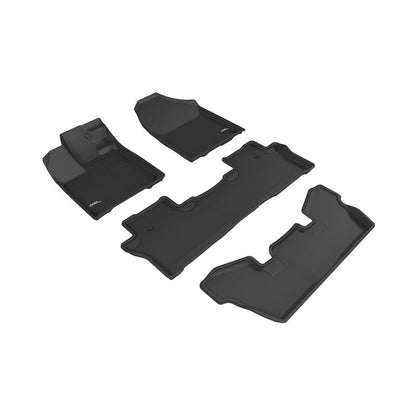 3D MAXpider KAGU 1st & 2nd & 3rd Row Floormats - Black | 2016-2020 Honda Pilot 7-Passenger (L1HD08401509)