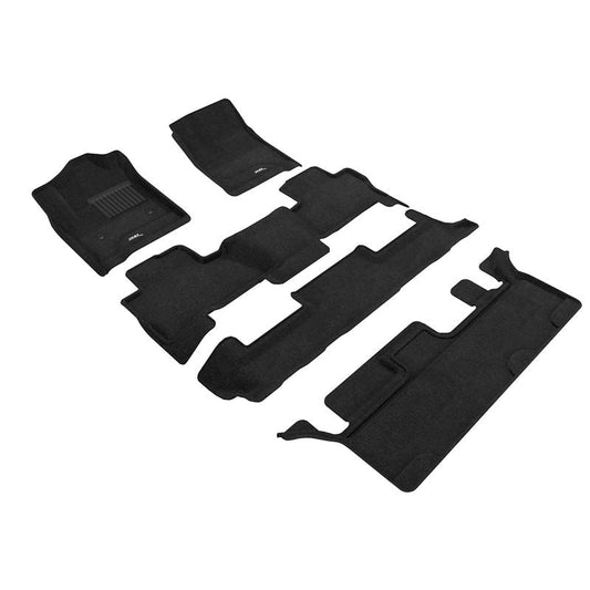 3D MAXpider ELEGANT 1st 2nd 3rd Row - Floor Mat Set (Black) | 15-20 Chevrolet Tahoe With Bench 2nd Row (L1CH06204709)