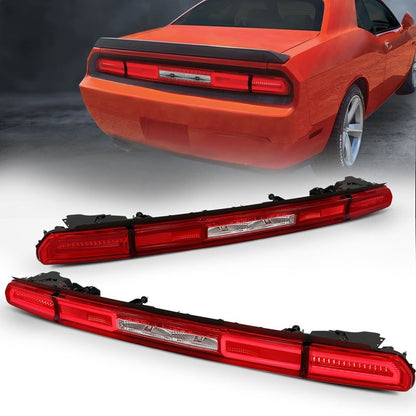 ANZO USA LED Tail Light Assembly Red/Clear Lens w/ Sequential Turn Signal | Dodge Challenger (08-10) (321348)