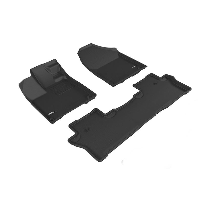 3D MAXpider KAGU 1st & 2nd Row Floormats - Black | 2019-2020 Honda Passport (L1HD10201509)
