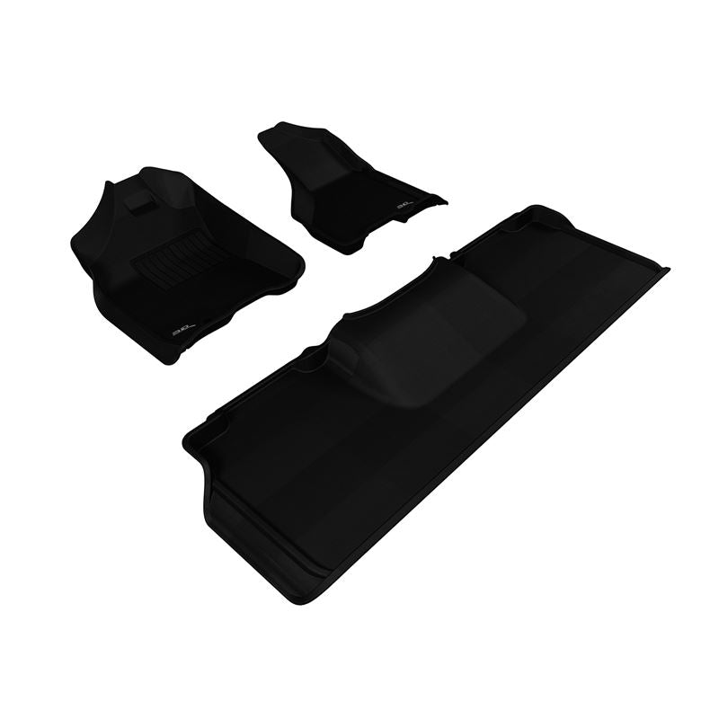 3D MAXpider KAGU 1st & 2nd Row Floormats - Black | 2010-2012 Dodge Ram 2500/3500 Mega Cab (L1DG02201509)