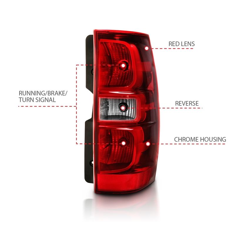 ANZO Tail Light Assembly Red/Clear Lens OE Replacement | Chevy Tahoe (07-14) (311304)