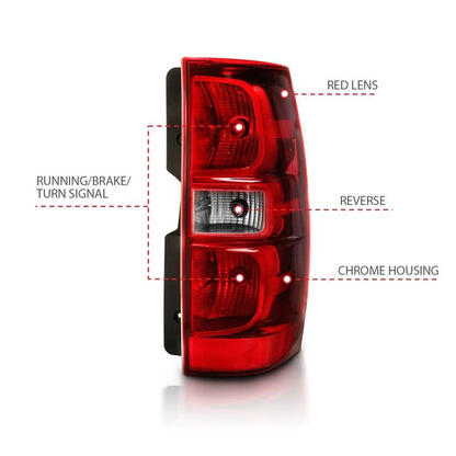 ANZO Tail Light Assembly Red/Clear Lens OE Replacement | Chevy Tahoe (07-14) (311304)
