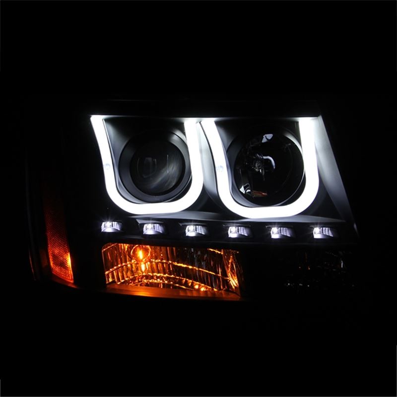 ANZO Projector Headlight Set w/ U-Bar Black | Chevrolet Avalanche (07-13) (111273)