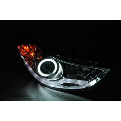 ANZO Projector Headlight Set w/ Halo Chrome (CCFL) | Hyundai Elantra (11-14) (121455)