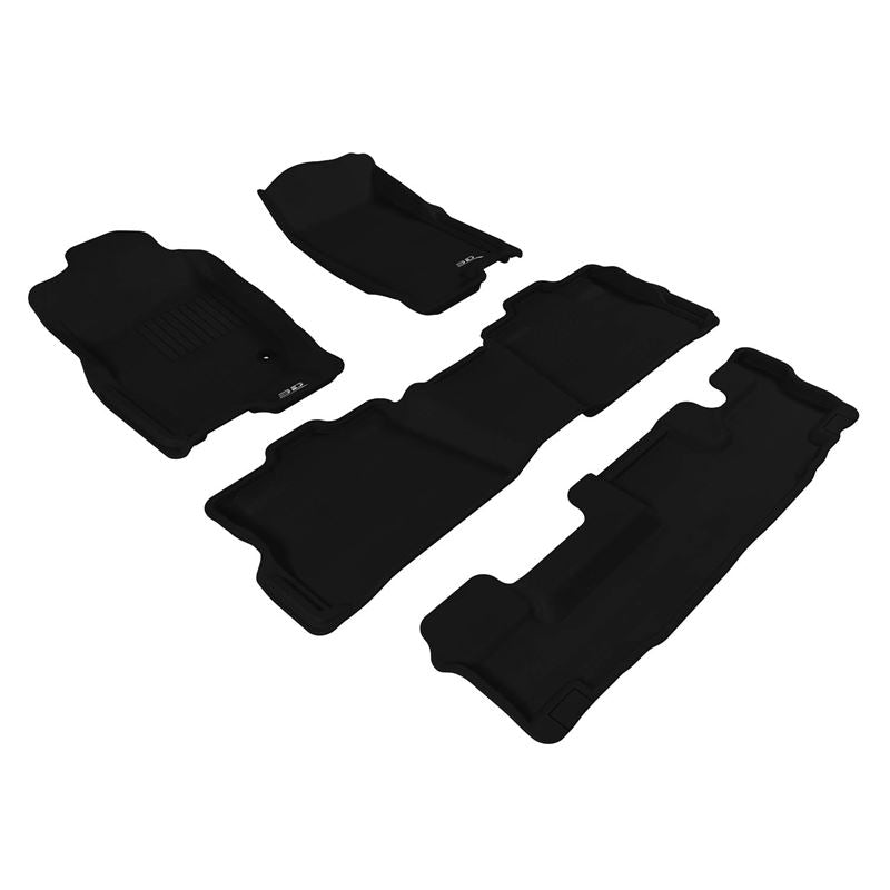 3D MAXpider KAGU 1st & 2nd & 3rd Row Floormats - Black | 2006-2010 Ford Explorer (L1FR03501509)