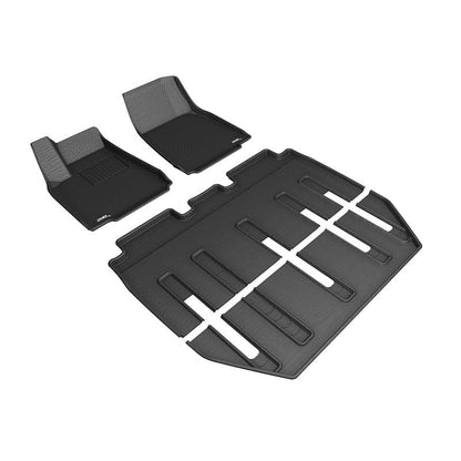 3D MAXpider KAGU 1st & 2nd & 3rd Row Floormats - Black | 2017-2020 Tesla Model X Folding 7-Seats (L1TL00501509)