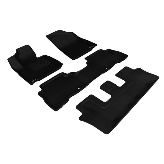 3D MAXpider KAGU 1st & 2nd & 3rd Row Floormats - Black | 2014-2015 Kia Sorento 7-Seats (L1KA01601509)