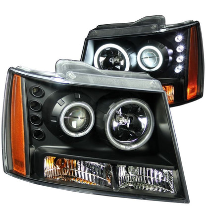 ANZO Projector Headlight Set w/ Halo Black (CCFL) | Chevrolet Avalanche (07-13) (111109)