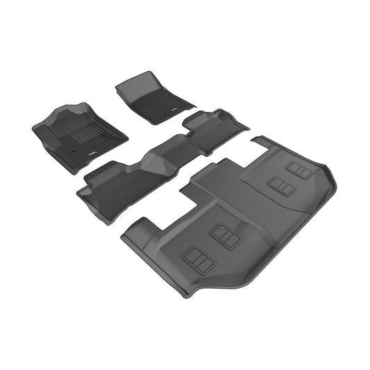 3D MAXpider KAGU 1st & 2nd & 3rd Row Floormats - Black | 2015-2020 Chevrolet Suburban (L1CH05801509)