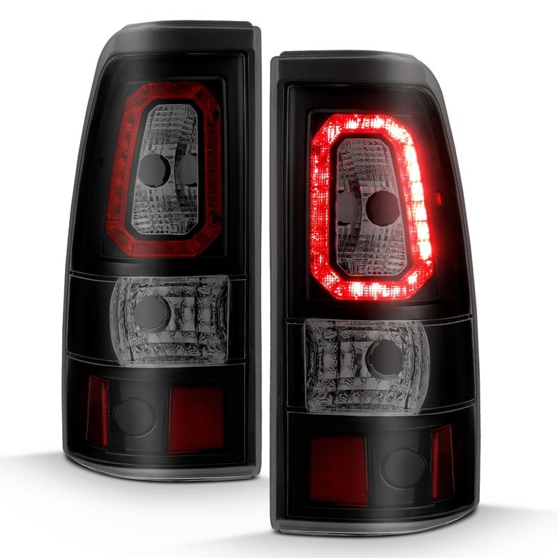 ANZO LED Tail Light Assembly w/ Smoke Lens Black Housing Pair | Chevy Silverado 1500 (99-02) (311325)