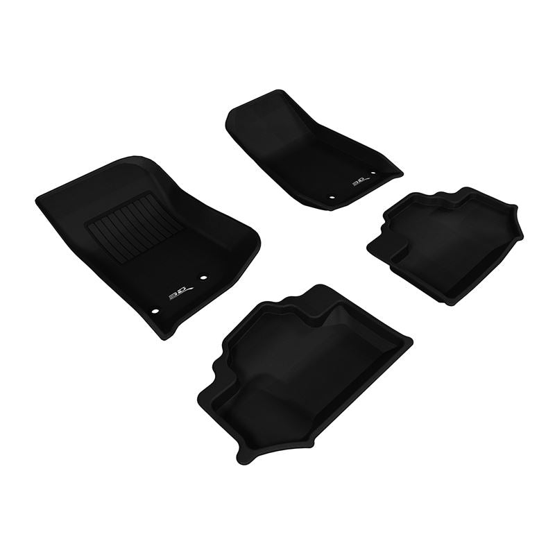 3D MAXpider KAGU 1st & 2nd Row Floormats - Black | 2014-2018 Jeep Wrangler JK 2-Door (L1JP01201509)