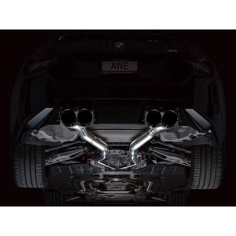 AWE Tuning Track Edition Exhaust Diamond Black Tips for 23-24 BMW G87 M2 (3020-43487)