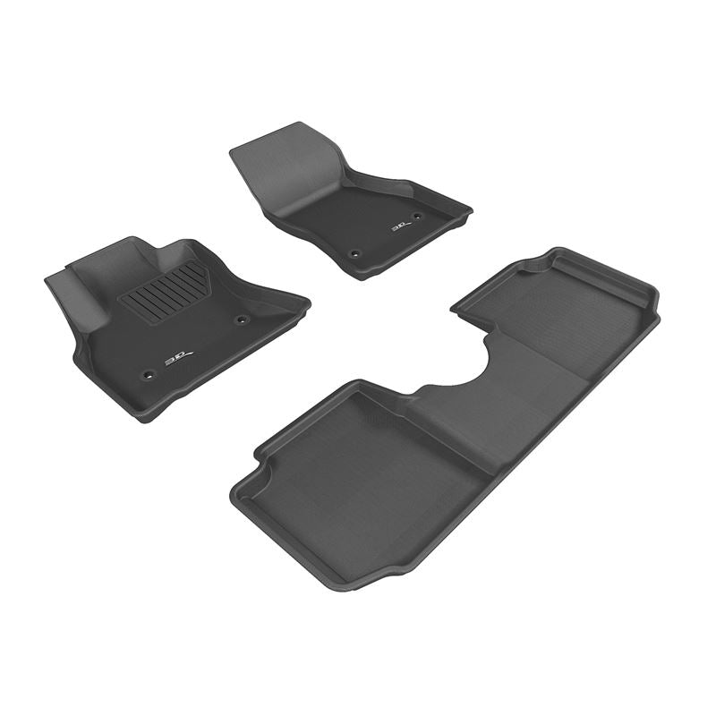 3D MAXpider KAGU 1st & 2nd Row Floormats - Black | 2014-2019 Fiat 500L (L1FA00401509)