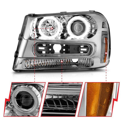 ANZO USA Projector Headlight for Chevrolet Trailblazer 02-09, Trailblazer EXT 02-06 (111573)