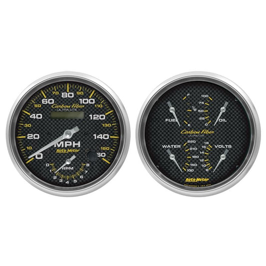 AutoMeter 5" QUAD GA & TACH/ SPEEDO COMBO, CF (4805)