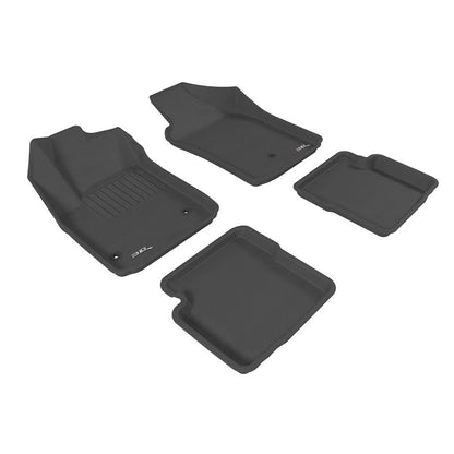 3D MAXpider KAGU 1st & 2nd Row Floormats - Black | 2012-2019 Fiat 500 (L1FA00301509)