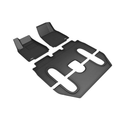 3D MAXpider KAGU 1st/2nd/3rd Rows Floormats - Black | 2016-2018 Tesla Model X 6-Seats w/ Console (L1TL00901509)