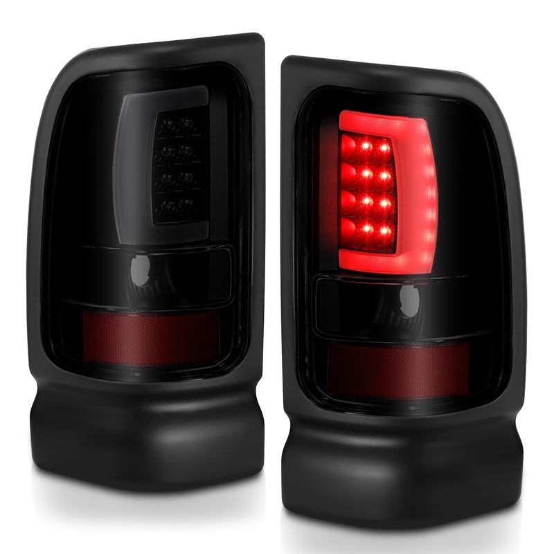 ANZO LED Tail Light Assembly w/ Smoke Lens Black Housing Pair | Dodge Ram 1500 (94-01) (311340)