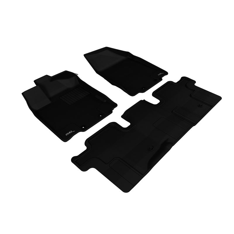 3D MAXpider KAGU 1st & 2nd Row Floormats - Black | 2013-2019 Nissan Pathfinder (L1NS05801509)