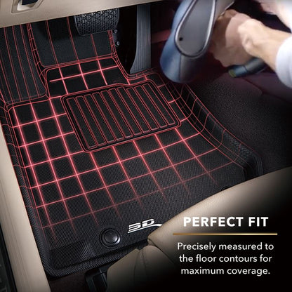 3D MAXpider KAGU 1st & 2nd Row Floormats - Black | 2009-2015 Nissan Titan Crew Cab (L1NS06301509)
