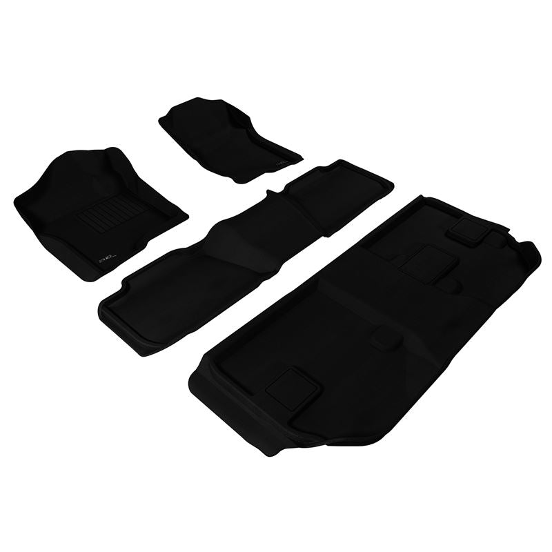 3D MAXpider KAGU 1st & 2nd & 3rd Row Floormats - Black | 2007-2014 Chevrolet Suburban (L1CH04601509)