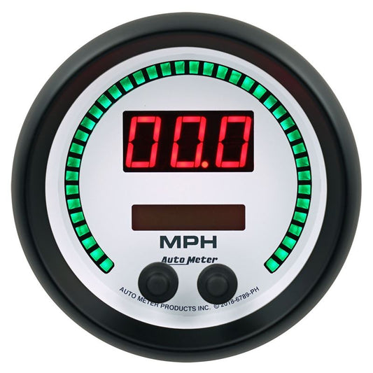 AutoMeter 85.7mm White Switchable 260 MPH / 260 KM/H Speedometer Phantom Elite Digital Gauge (6789-PH)