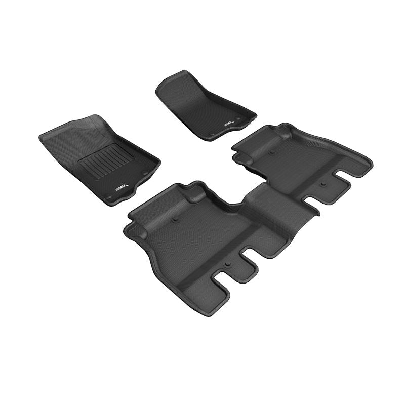 3D MAXpider KAGU 1st & 2nd Row Floormats - Black | 2018-2020 Jeep Wrangler JL Unlimited (L1JP01901509)