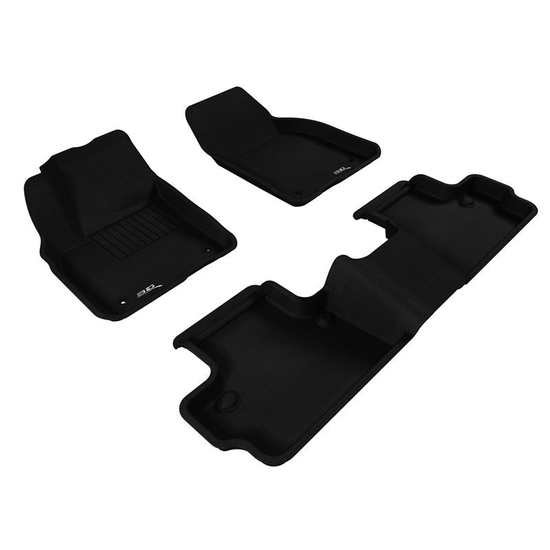 3D MAXpider KAGU 1st & 2nd Row Floormats - Black | 2007-2013 Volvo C30 (L1VV00701509)
