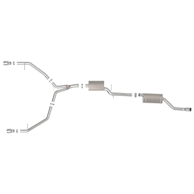 aFe MACH Force-Xp 3 IN to 2-1/2 IN Stainless Steel Cat-Back Exhaust w/ Polished Tip for 2013-2016 Audi allroad(49-36438-P)
