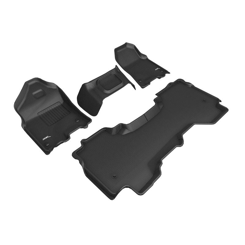 3D MAXpider KAGU 1st & 2nd Row Floormats - Black | 2019-2020 Dodge Ram 1500 Quad Cab (L1DG03001509)