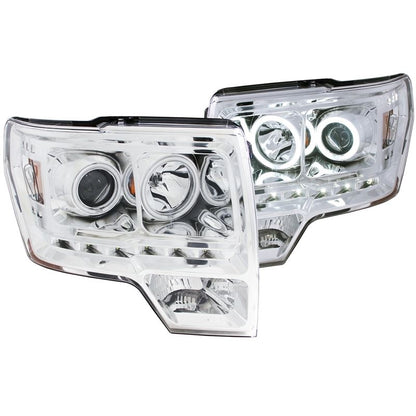 ANZO USA 2009-2014 Ford F-150 Projector Headlights w/ Halo Chrome (CCFL) G2 (111297)