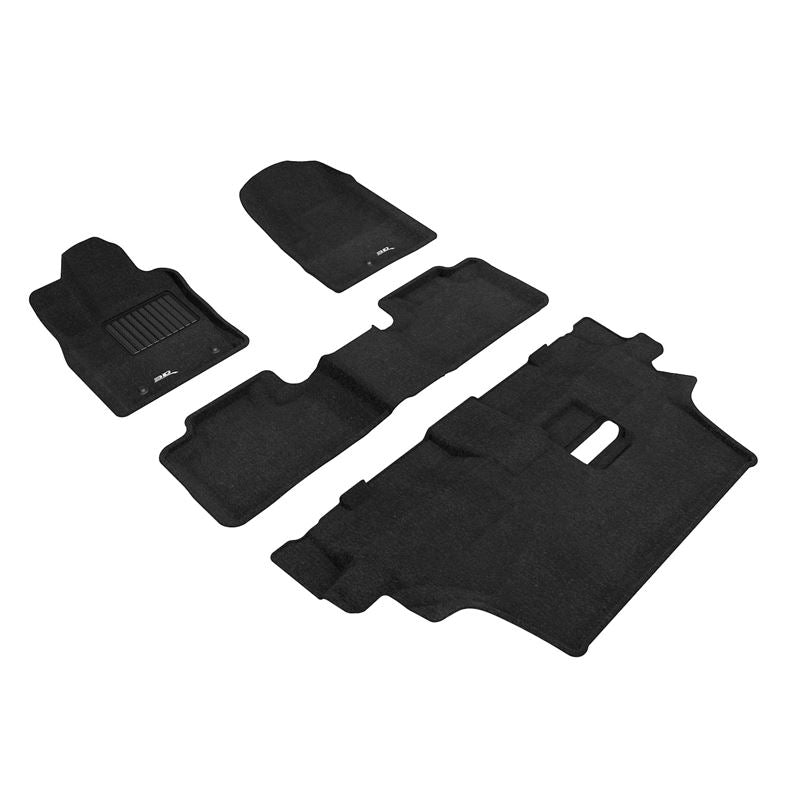 3D MAXpider ELEGANT 1st 2nd & 3rd Row Floormats - Black | 2012-2021 Dodge Durango 7-Seat (L1DG02504709)