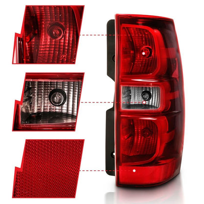 ANZO Tail Light Assembly Red/Clear Lens OE Replacement | Chevy Tahoe (07-14) (311304)