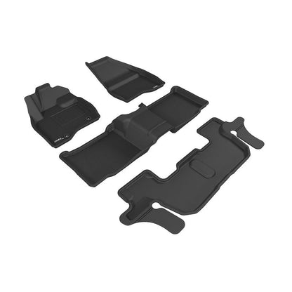 3D MAXpider KAGU 1st & 2nd & 3rd Row Floormats - Black | 2015-2016 Ford Explorer (L1FR09101509)