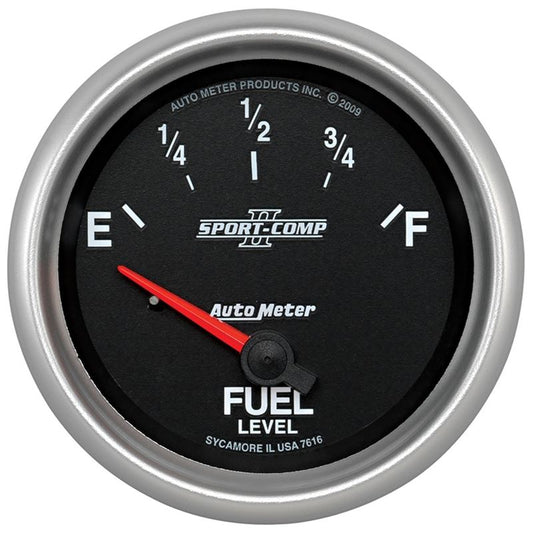 AutoMeter Sport-Comp II 2-5/8in Short Sweep Electronic 73-10ohms Fuel Level Gauge (7615)