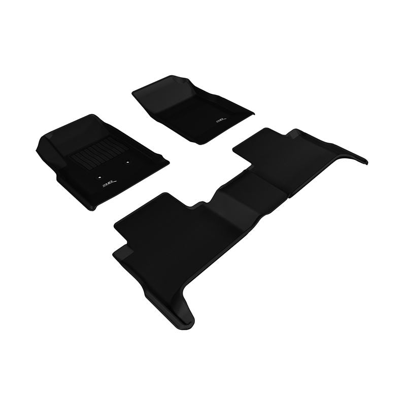 3D MAXpider KAGU 1st & 2nd Row Floormats - Black | 2015-2020 GMC Canyon Crew Cab (L1GM01801509)