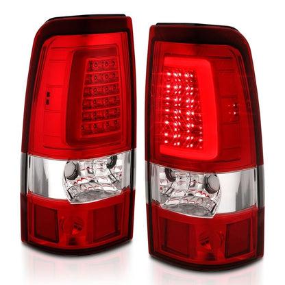 ANZO LED Tail Light Assembly Chrome w/ Red/Clear Lens Pair | Chevy Silverado 1500 (03-06) (311335)