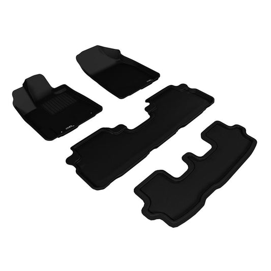 3D MAXpider KAGU 1st & 2nd & 3rd Row Floormats - Black | 2008-2013 Toyota Highlander Hybrid (L1TY15701509)