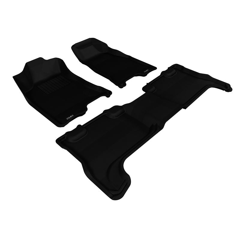 3D MAXpider KAGU 1st & 2nd Row Floormats - Black | 2004-2012 Chevrolet Colorado Crew Cab (L1CH02701509)