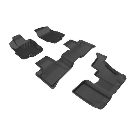 3D MAXpider KAGU 1st & 2nd & 3rd Row Floormats - Black | 2007-2012 Mercedes-Benz GL-Class X164 (L1MB01301509)
