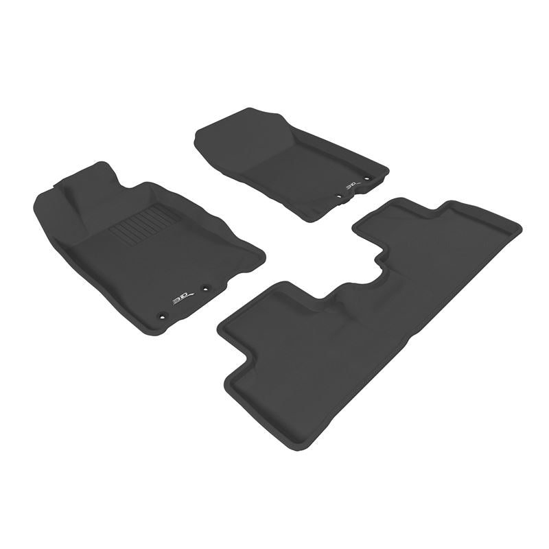 3D MAXpider KAGU 1st & 2nd Row Floormats - Black | 2010-2014 Honda Insight (L1HD02301509)