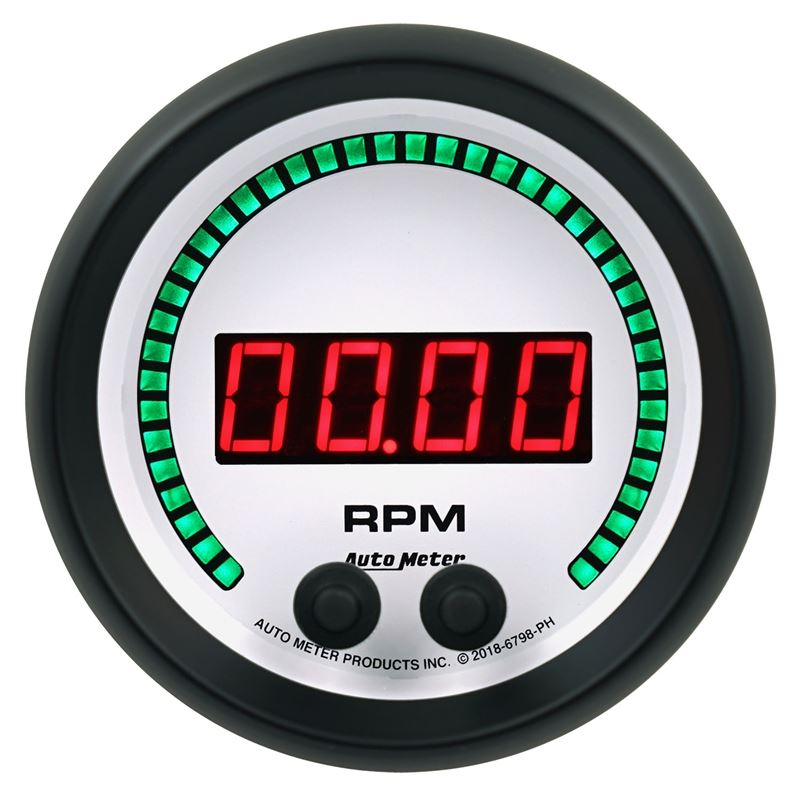 AutoMeter 85.7mm White 0-16K RPM Tachometer Phantom Elite Digital Gauge (6798-PH)