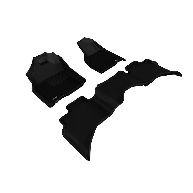 3D MAXpider KAGU 1st & 2nd Row Floormats - Black | 2009-2012 Dodge Ram 1500 Quad Cab (L1DG01801509)