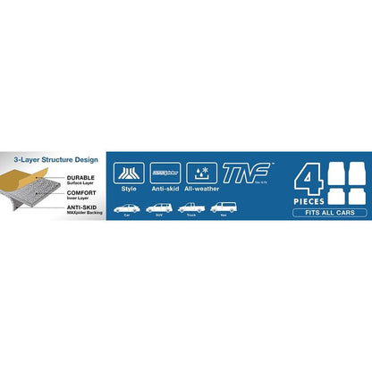 3D MAXpider KAGU Black Mat 4pcs (Size: L Front L 28in x W 21in Rear L 20in x 21in) | 777-1 Universal (2099L-09-FR4)